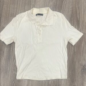 Zara cream short sleeve Polo Shirt